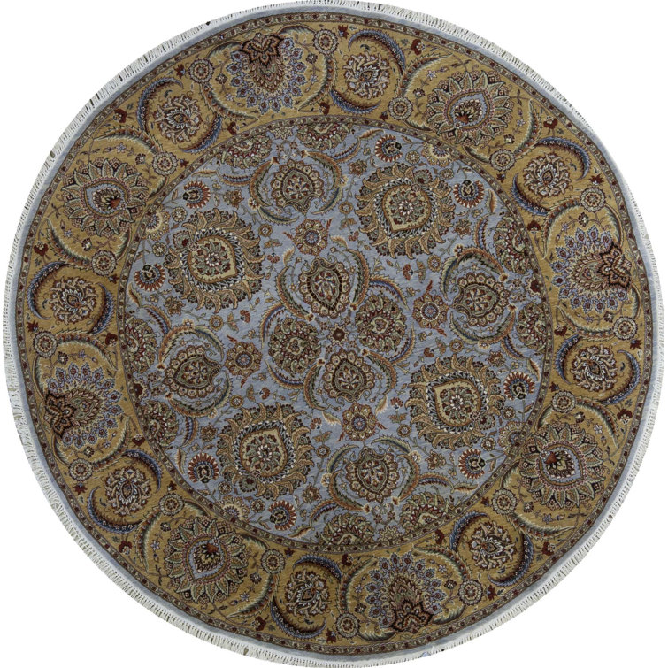 Bokara Rug Co., Inc. HandKnotted HighQuality Gray and Gold Round Area Rug Wayfair